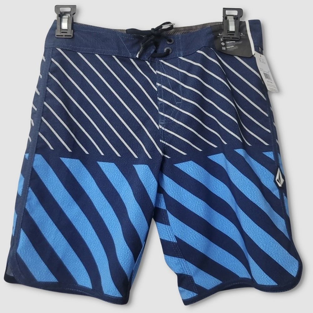 Volcom Mod Quatra Scallop 20 Board Shorts - NWT 32 Navy / Blue - #49643-L5